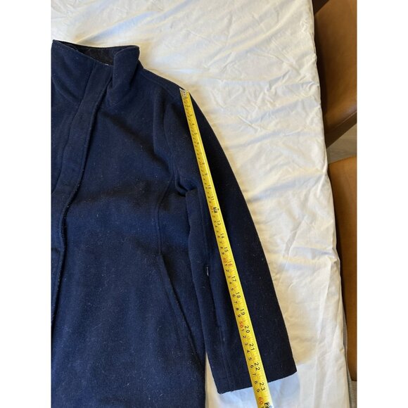 Pendleton Campbell Wool Coat Women's L Navy Blue Hudson Bay Stripe Jacket - Picture 9 of 11